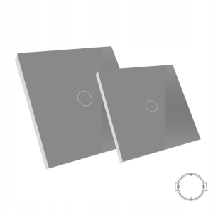 Włącznik dotykowy szklany pojedynczy + transmiter 1G Magic szary B-Line