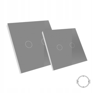 Włącznik dotykowy szklany podwójny + transmiter 2G Magic szary B-Line