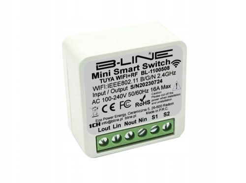 Przekaźnik kontroler do puszki mini box 1 obwód RF PRS + WiFi Tuya B-Line