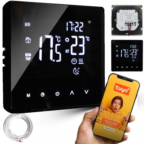 Termostat elektroniczny regulator pokojowy temperatury dotyk LCD WiFi Tuya