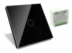 Włącznik bezprzewodowy pilot dotykowy szklany 1G LED czarny B-Line