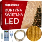 Kurtyna świetlna lampki na druciku girlanda białe ciepłe 300 LED 3 x 3 m