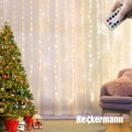 Kurtyna świetlna lampki na druciku girlanda białe ciepłe 300 LED 3 x 3 m