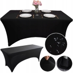 Obrus na stół elastyczny pokrowiec cateringowy plamoodporny czarny