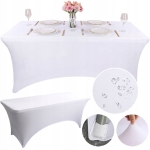 Obrus na stół elastyczny pokrowiec cateringowy plamoodporny biały