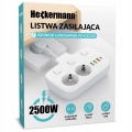 Listwa zasilająca przedłużacz 2500 W QC 3.0 4x USB