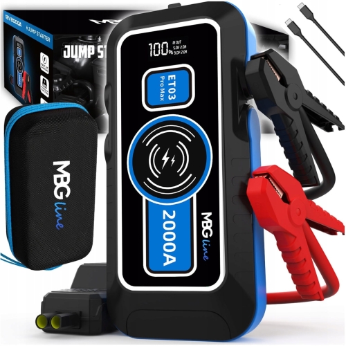 Mocny Jump Starter Booster rozrusznik 59,2 Wh powerbank 16000 mAh QC 3.0 rozruch latarka