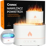 Nawilżacz powietrza dyfuzor zapachowy LED aromaterapia efekt ognia kominek biały