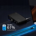 Szybka ładowarka USB zasilacz GaN 120 W do telefonu laptopa QC 3.0 PPS PD 100 W czarna 