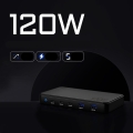 Szybka ładowarka USB zasilacz GaN 120 W do telefonu laptopa QC 3.0 PPS PD 100 W czarna 
