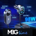 Rozdzielacz gniazda zapalniczki ładowarka USB LED woltomierz 98 W PD 30 W QC