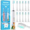 Szczoteczka do zębów elektryczna automatyczna żyrafa dla dzieci 12 końcówek Heckermann biała 
