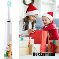 Szczoteczka do zębów elektryczna automatyczna żyrafa dla dzieci 12 końcówek Heckermann biała 