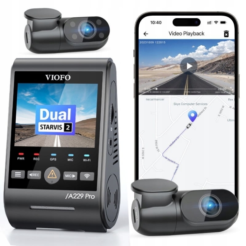 Kamera samochodowa 4K + 2K + FHD Viofo A229 Pro 3CH HDR GPS WiFi Sony Starvis 2