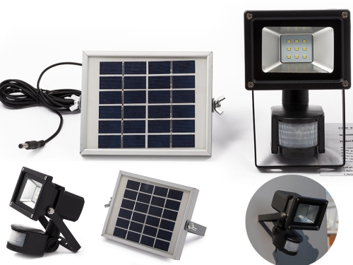 Solarna lampa halogenowa reflektor LED 9 COB czujnik zmierzchu i ruchu 