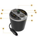 Transmiter FM zestaw głośnomówiący Bluetooth 2x USB 2x gniazdo zapalniczki