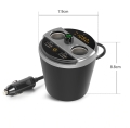 Transmiter FM zestaw głośnomówiący Bluetooth 2x USB 2x gniazdo zapalniczki