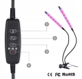 2x lampa panel do wzrostu uprawy roślin Full Spectrum Timer USB 18 W 40 LED
