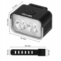 Lampka rowerowa przednia mocne światło 2x LED 500 mAh USB Vayox