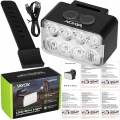 Lampka rowerowa przednia mocna jasna 900 lm 8x LED USB-C Vayox