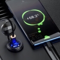 Szybka ładowarka motocyklowa samochodowa 65 W 2x USB typ-C PD 45 W woltomierz MBG Line