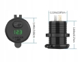 Ładowarka zasilacz motocyklowa samochodowa USB QC 3.0 woltomierz przycisk MBG Line