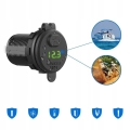 Ładowarka zasilacz motocyklowa samochodowa USB QC 3.0 woltomierz przycisk MBG Line