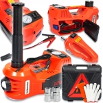 Podnośnik samochodowy lewarek punktowy hydrauliczny 12 V 5 t + klucz do kół