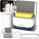 Dozownik na płyn do mycia naczyń mydła pojemnik + gąbka organizer do kuchni biały