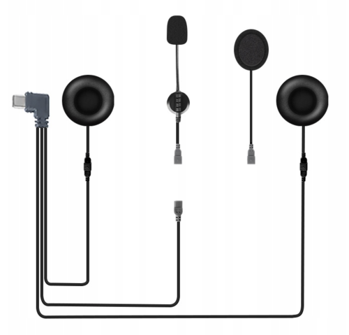 Zestaw słuchawkowy interkom Ejeas Q8 do kasku USB-C dwa mikrofony