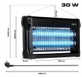 Lampa owadobójcza UV na komary elektryczna pułapka na muchy 30 W Pro Vayox
