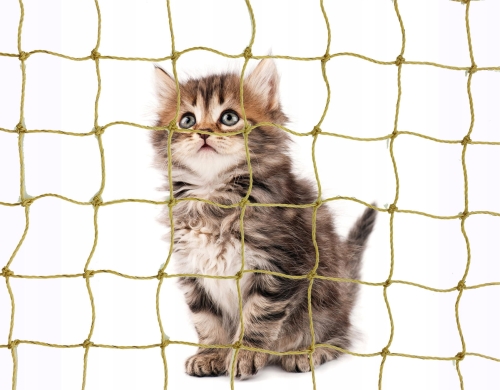 Siatka na balkon z drucikiem premium dla kota bez wiercenia zestaw 4 x 3 m