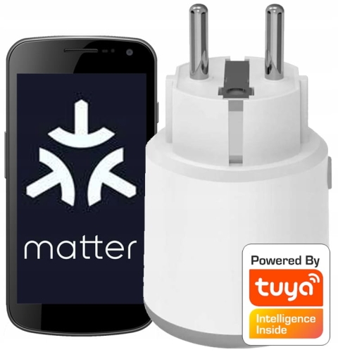 Gniazdko wtyczka WiFi Matter pomiar energii 260 V 3680 W
