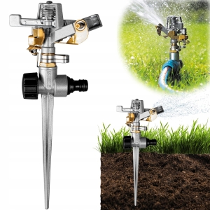 Profesjonalny zraszacz pulsacyjny wbijany metalowy nawadnianie obrotowy 360° Cellfast