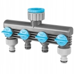 Rozdzielacz ogrodowy poczwórny do węża wody 2+2 zawory wyjścia Cellfast