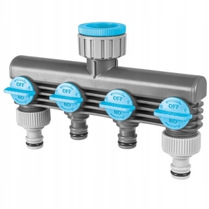 Rozdzielacz ogrodowy poczwórny do węża wody 2+2 zawory wyjścia Cellfast