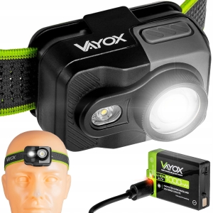 Latarka czołowa LED zoom akumulatorowa lekka czołówka USB-C 800 lm Pro Vayox