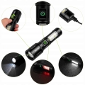 Latarka LED taktyczna akumulatorowa światło boczne 2 kolory zoom USB-C Vayox