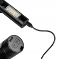 Latarka LED taktyczna akumulatorowa światło boczne 2 kolory zoom USB-C Vayox