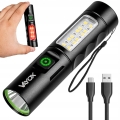 Latarka LED taktyczna akumulatorowa ze światłem bocznym 2 kolory USB-C Vayox