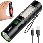 Latarka LED taktyczna akumulatorowa ze światłem bocznym 2 kolory USB-C Vayox