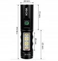 Latarka LED taktyczna akumulatorowa ze światłem bocznym 2 kolory USB-C Vayox