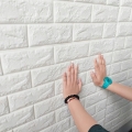 Panele 3D ścienne samoprzylepne pianka XPE cegła biała tapeta 77 x 70 cm 10 sztuk