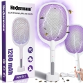 Elektryczna packa łapka owadobójcza LED na owady komary muchy 2w1