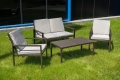Meble ogrodowe tarasowe zestaw 2 krzesła stół sofa poduszki + pokrowiec 4 osoby