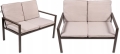 Meble ogrodowe tarasowe zestaw 2 krzesła stół sofa poduszki + pokrowiec 4 osoby