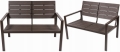 Meble ogrodowe tarasowe zestaw 2 krzesła stół sofa poduszki + pokrowiec 4 osoby
