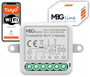 Przekaźnik dopuszkowy włącznik ZigBee Tuya 2CH