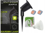 Lampa wbijana reflektor ogrodowy LED + żarówka GU10 2x dławik