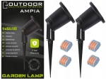 2x lampa wbijana reflektor ogrodowy LED GU10 2x dławik